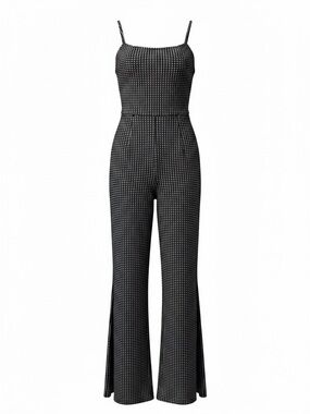 Urban Outfitters Black Jumpsuit with White Micro Dot Print